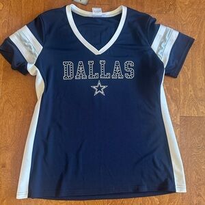 Dallas Cowboys Women’s Navy Bling V Neck Jersey NWT